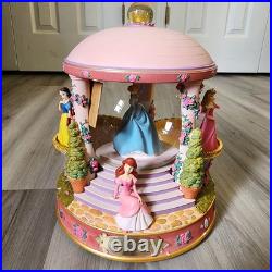 Rare Disney Revolving Princess Large Snow Globe Musical With Box READ