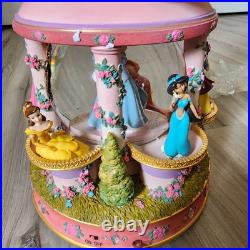 Rare Disney Revolving Princess Large Snow Globe Musical With Box READ