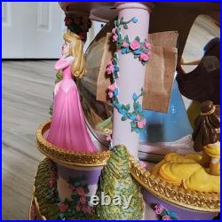 Rare Disney Revolving Princess Large Snow Globe Musical With Box READ