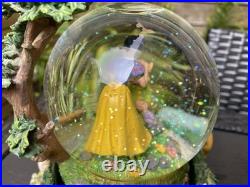 Rare Disney Snow White & Seven Dwarfs Large Snow Globe The Dwarf Yodel Song