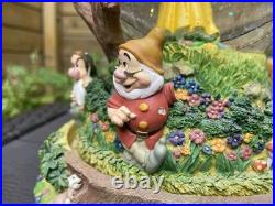 Rare Disney Snow White & Seven Dwarfs Large Snow Globe The Dwarf Yodel Song