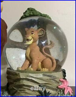 Rare Disney Store 28565 Lion King Mufasa And Simba Musical Snow Globe
