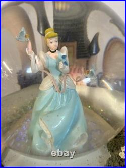 Rare Disney Store 5 Princess 8.5 Snow Globe Cinderella Belle Ariel Snow White