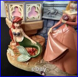Rare Disney Store 5 Princess 8.5 Snow Globe Cinderella Belle Ariel Snow White