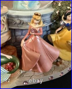 Rare Disney Store 5 Princess 8.5 Snow Globe Cinderella Belle Ariel Snow White