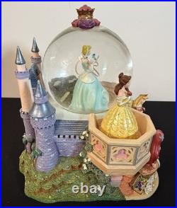 Rare Disney Store 5 Princess 8.5 Snow Globe Cinderella Belle Ariel Snow White