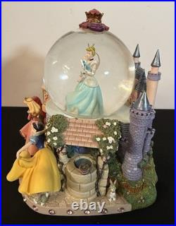 Rare Disney Store 5 Princess 8.5 Snow Globe Cinderella Belle Ariel Snow White