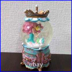 Rare Disney Store Little Mermaid Ariel Flounder Snow Globe Accessory Case Japan