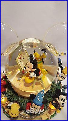 Rare Disney's Mickey Mouse Through the Years Musical Snow Globe