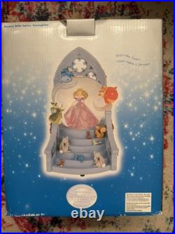 Rare Disney's Sleeping Beauty Aurora With Fairies Snow Globe Music Box Night
