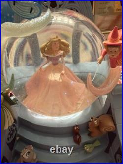 Rare Disney's Sleeping Beauty Aurora With Fairies Snow Globe Music Box Night
