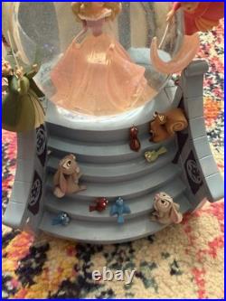 Rare Disney's Sleeping Beauty Aurora With Fairies Snow Globe Music Box Night