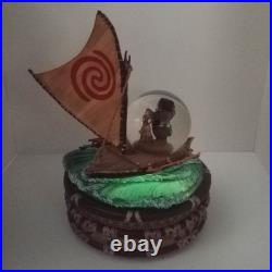 Rare Limited Edition Disney Moana Maui DAMAGE Light Up Musical Snow Globe 2016