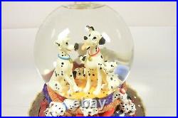 Rare Vintage 1989 Disney 101 Dalmatians Snow Globe Music Box Pups Dogs