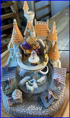 Rare Vintage Disney Beauty and the Beast Castle Snow Globe