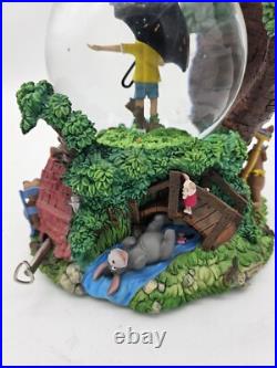 Rare Vtg Disney Winnie The Pooh Two Tier Double Snow Globe Tested Works