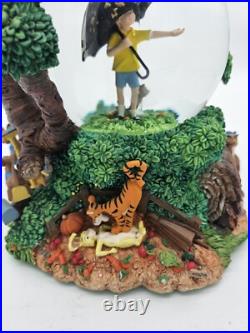 Rare Vtg Disney Winnie The Pooh Two Tier Double Snow Globe Tested Works