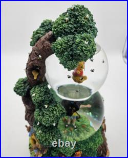 Rare Vtg Disney Winnie The Pooh Two Tier Double Snow Globe Tested Works
