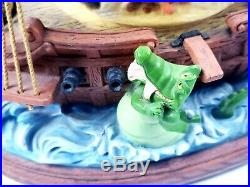 Rare Walt Disney Peter Pan You Can Fly Musical Snow Globe Captain Hook Lost Boy