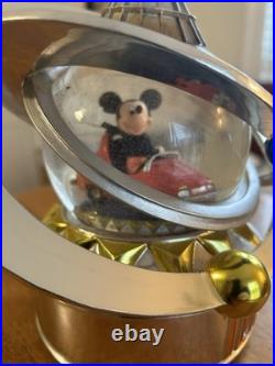 Rare Walt Disney Tomorrowland Rotating Mickey Mouse Autotopia Musical Snow Globe