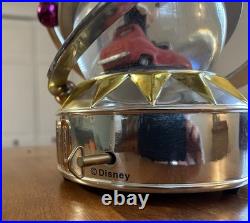 Rare Walt Disney Tomorrowland Rotating Mickey Mouse Autotopia Musical Snow Globe