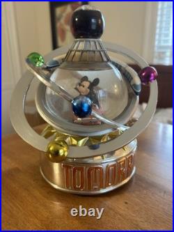 Rare Walt Disney Tomorrowland Rotating Mickey Mouse Autotopia Musical Snow Globe