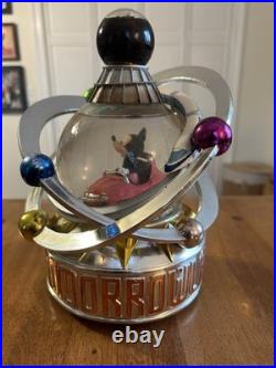 Rare Walt Disney Tomorrowland Rotating Mickey Mouse Autotopia Musical Snow Globe