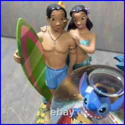 Stitch As Elvis Disney Snow Globe Music Box Aloha Oe Tune Rare See Photos