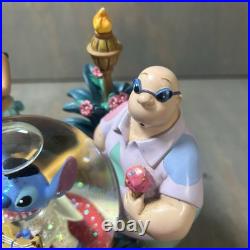Stitch As Elvis Disney Snow Globe Music Box Aloha Oe Tune Rare See Photos
