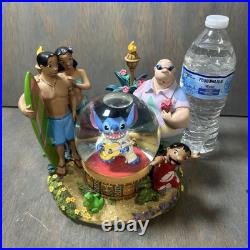 Stitch As Elvis Disney Snow Globe Music Box Aloha Oe Tune Rare See Photos