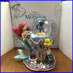 The Little Mermaid Ariel & Flounder Snow Globe 30th Anniversary Disney Japan