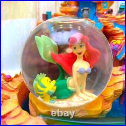 The Little Mermaid ariel sebastian fountain snow globe Tokyo Disney Sea