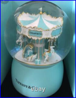 Tiffany & Co Carousel Music Wind Up Snow Globe Limited Rare Brand New