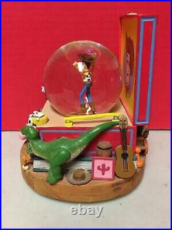 Toy Story 2 Woodys Deputy Roundup Record Player Snow Globe Music Box Disney