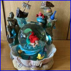 USED The Little Mermaid Ariel Snow Globe Music box Disney Character goods Rare