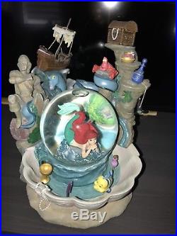 Ultra Rare Disney Little Mermaid Fountain Snow Globe