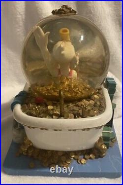 Uncle Scrooge McDuck Snow Globe Bath Tub Money DISNEY Collectible Display READ