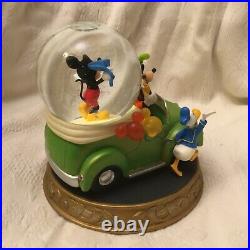 VERY RARE Disney Mickey Donald Goofy PARADE Musical Box Figurines SnowGlobe-MIB