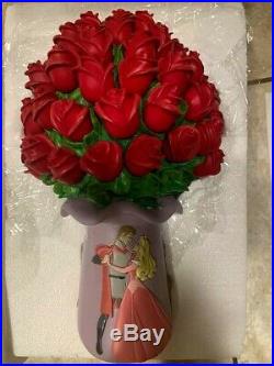 VINTAGE Rare Disney AURORA Sleeping Beauty Rose Flowers Bouquet Snow GlobeNEW