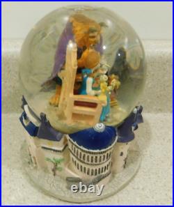 VTG Disney Beauty And The Beast Music Box Snow Globe Rare 90'S Belle Beast VTG Disney Beauty And The Beast Music Box Snow Globe Rare 90'S Belle Beast
