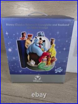VTG Disney Store Disney Through the Years Volume II Book End Musical SnowGlobe