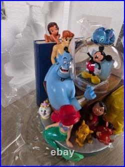 VTG Disney Store Disney Through the Years Volume II Book End Musical SnowGlobe