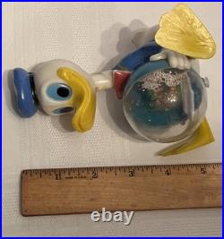 Vintage 1960's Disney Donald Duck SnowithWater Globe Plastic Paperweight Very Rare