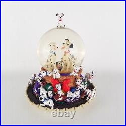 Vintage 1989 Disney 101 Dalmatians Musical Rotating Snow Globe RARE Disneyland