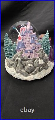 Vintage Beauty And The Beast Belle Musical Snow Globe Winter Scene Feeding Birds