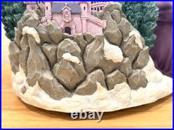 Vintage Beauty And The Beast Belle Musical Snow Globe Winter Scene Feeding Birds