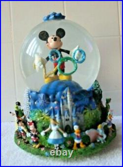 Vintage Disney 2000 Snow Globe / Music Box Celebrate The Future Mickey Mouse