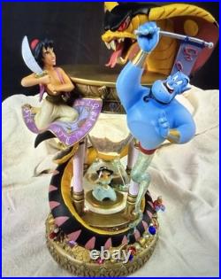 Vintage Disney Aladdin Hourglass Light Up Musical Snow Globe