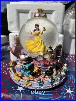 Vintage Disney BEAUTY and the BEAST Belle SNOWGLOBE Music Be Our Guest with Box