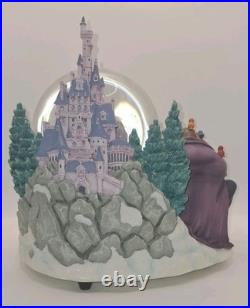 Vintage Disney Beauty And The Beast Musical Snow Globe Winter Scene Birds 1991